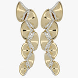 NINFEA LONG YELLOW GOLD EARRINGS