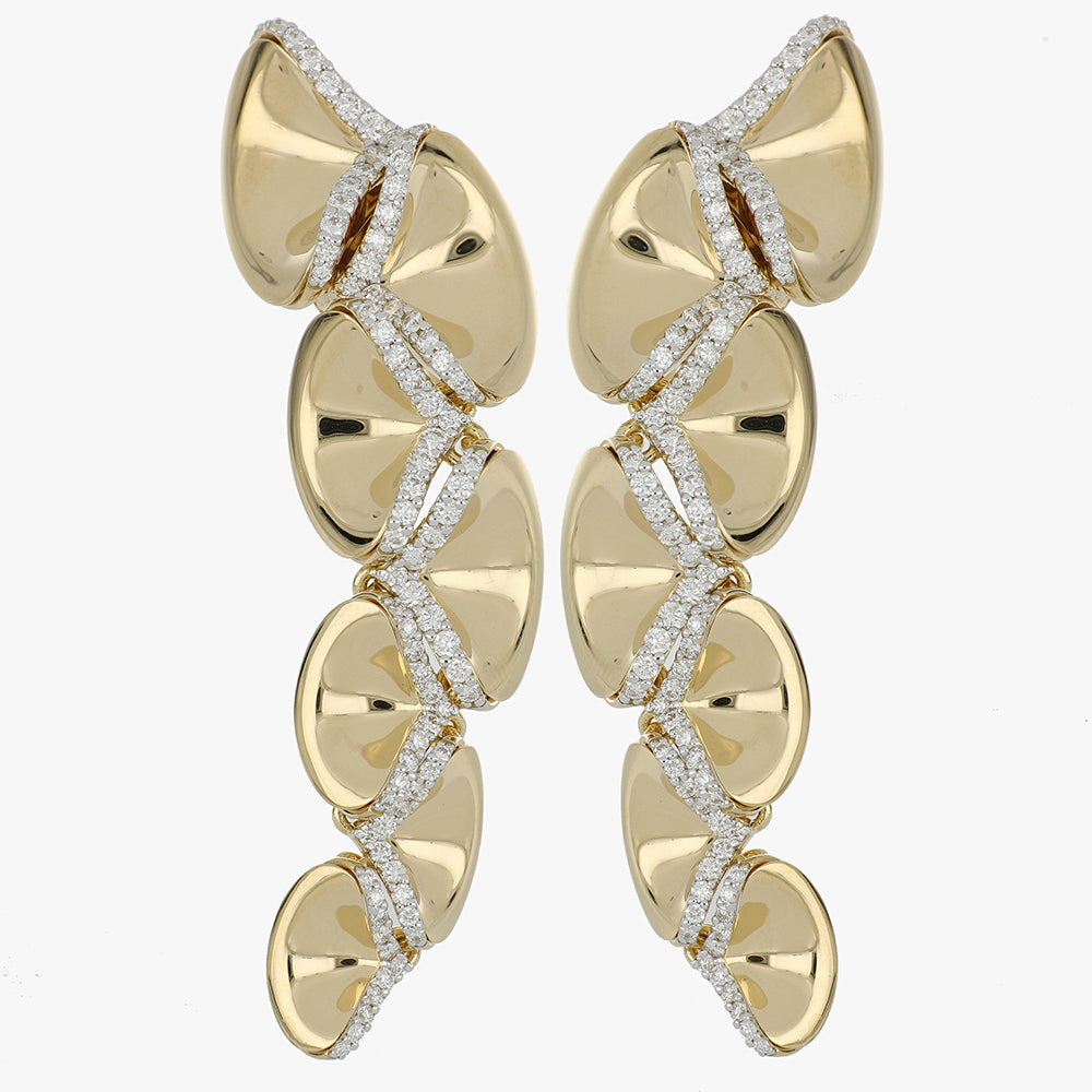 NINFEA LONG YELLOW GOLD EARRINGS