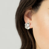 PETALS SMALL WHITE GOLD EARRINGS