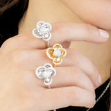 PETALS SMALL WHITE GOLD RING