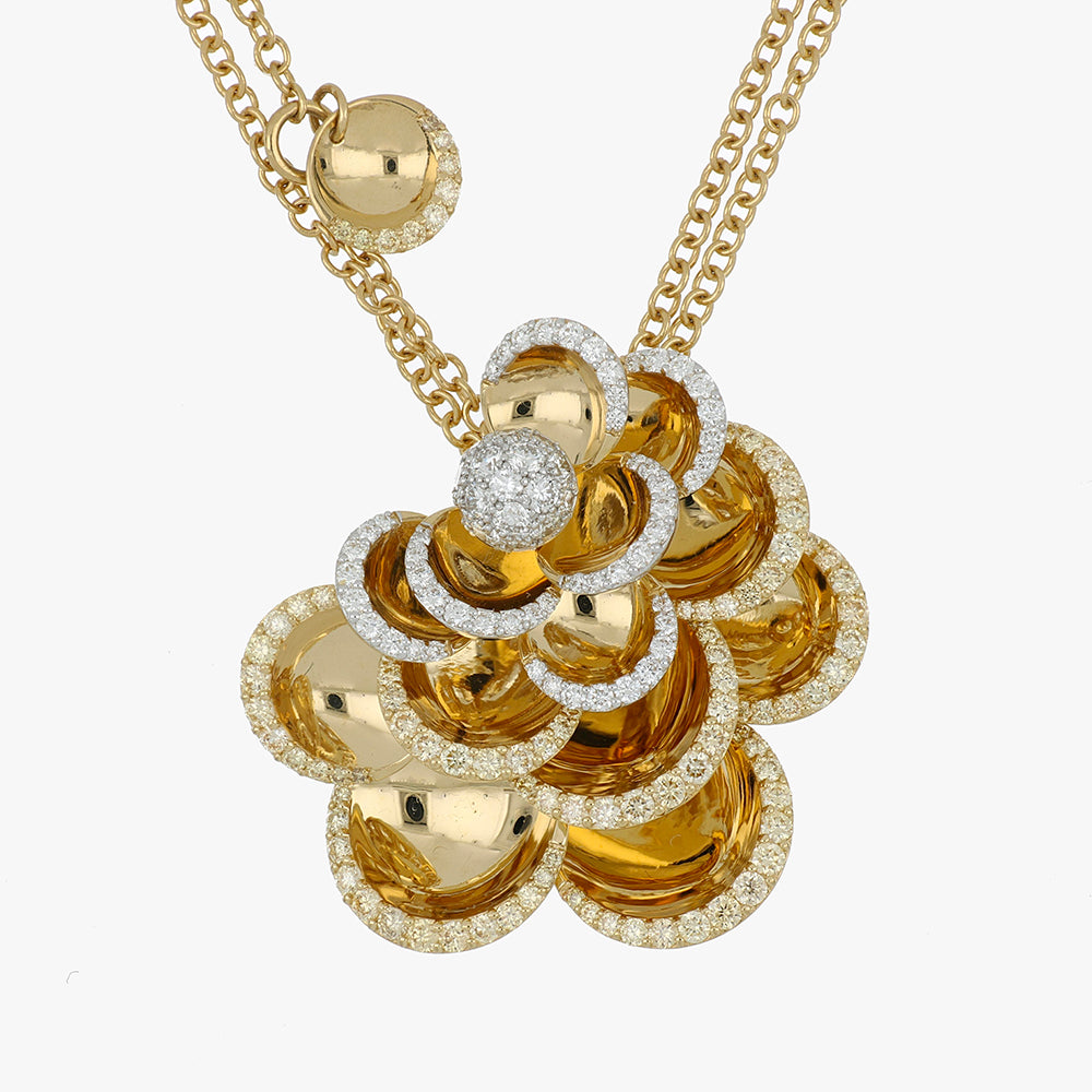 PETALS YELLOW GOLD PENDANT