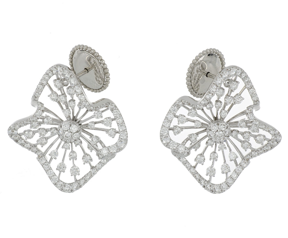 PLISSÉ WHITE GOLD EARRINGS