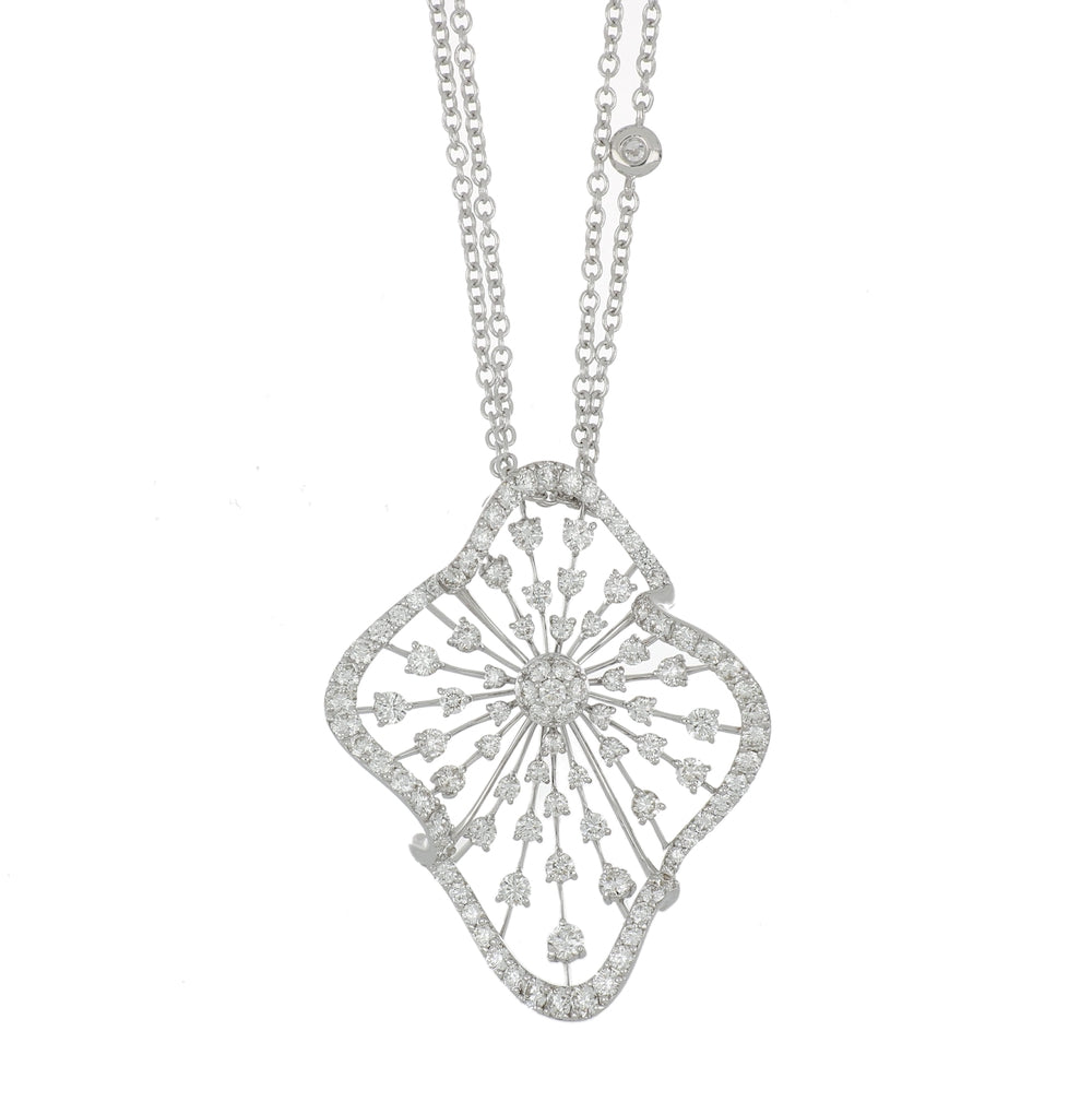 PLISSÉ BIG WHITE GOLD PENDANT