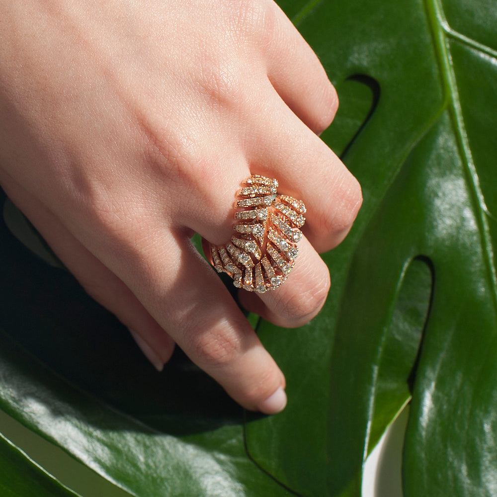 SOFFIO ROSE GOLD DIAMOND PAVÉ RING