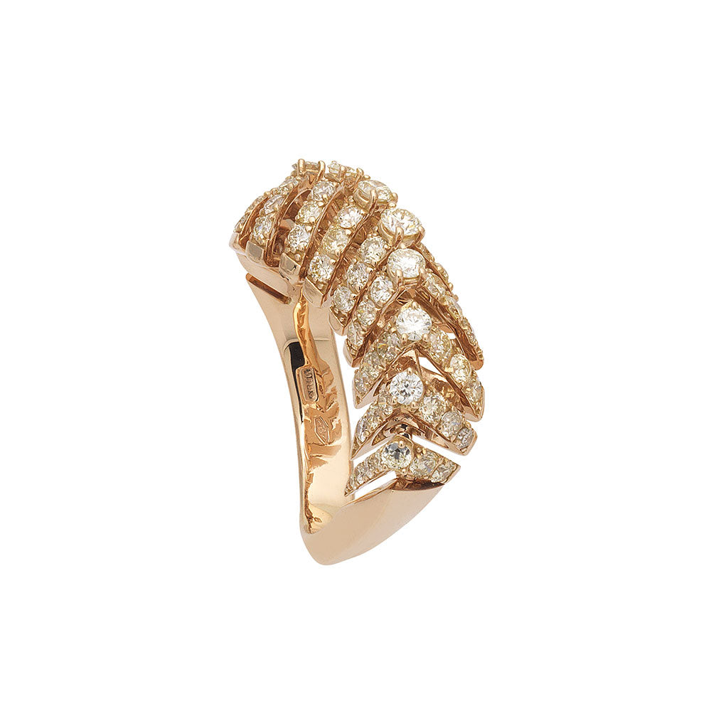 SOFFIO ROSE GOLD DIAMOND PAVÉ RING