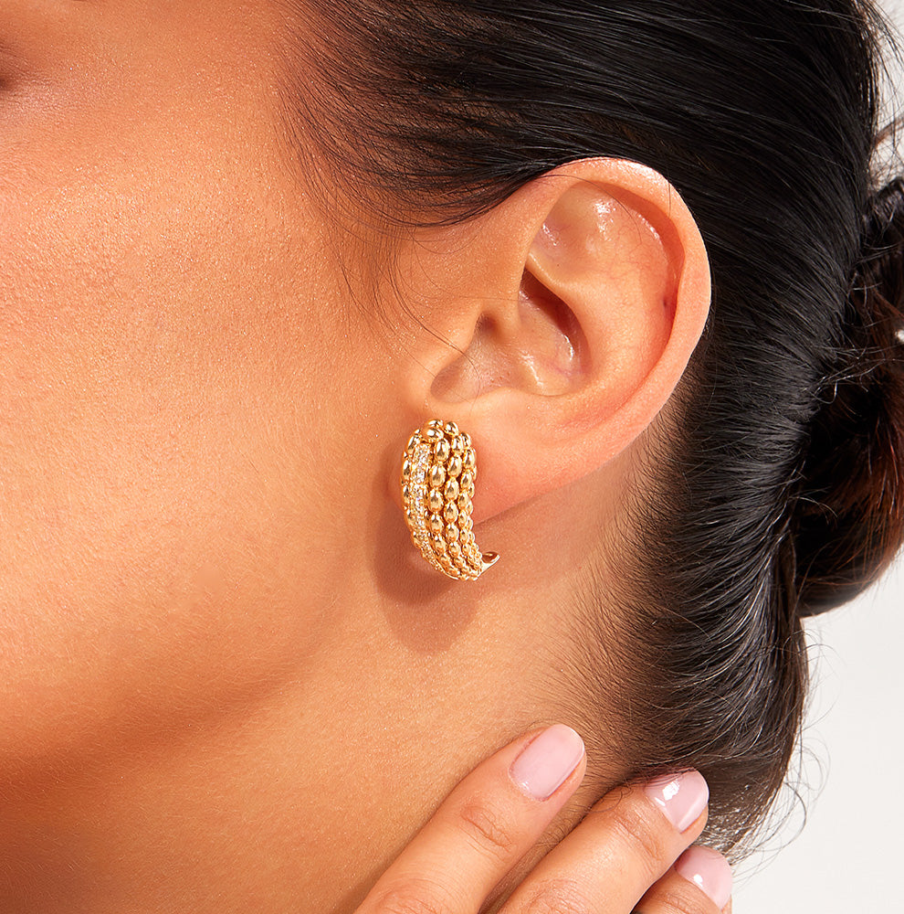 SOLEGIRA YELLOW GOLD MEDIUM EARRINGS