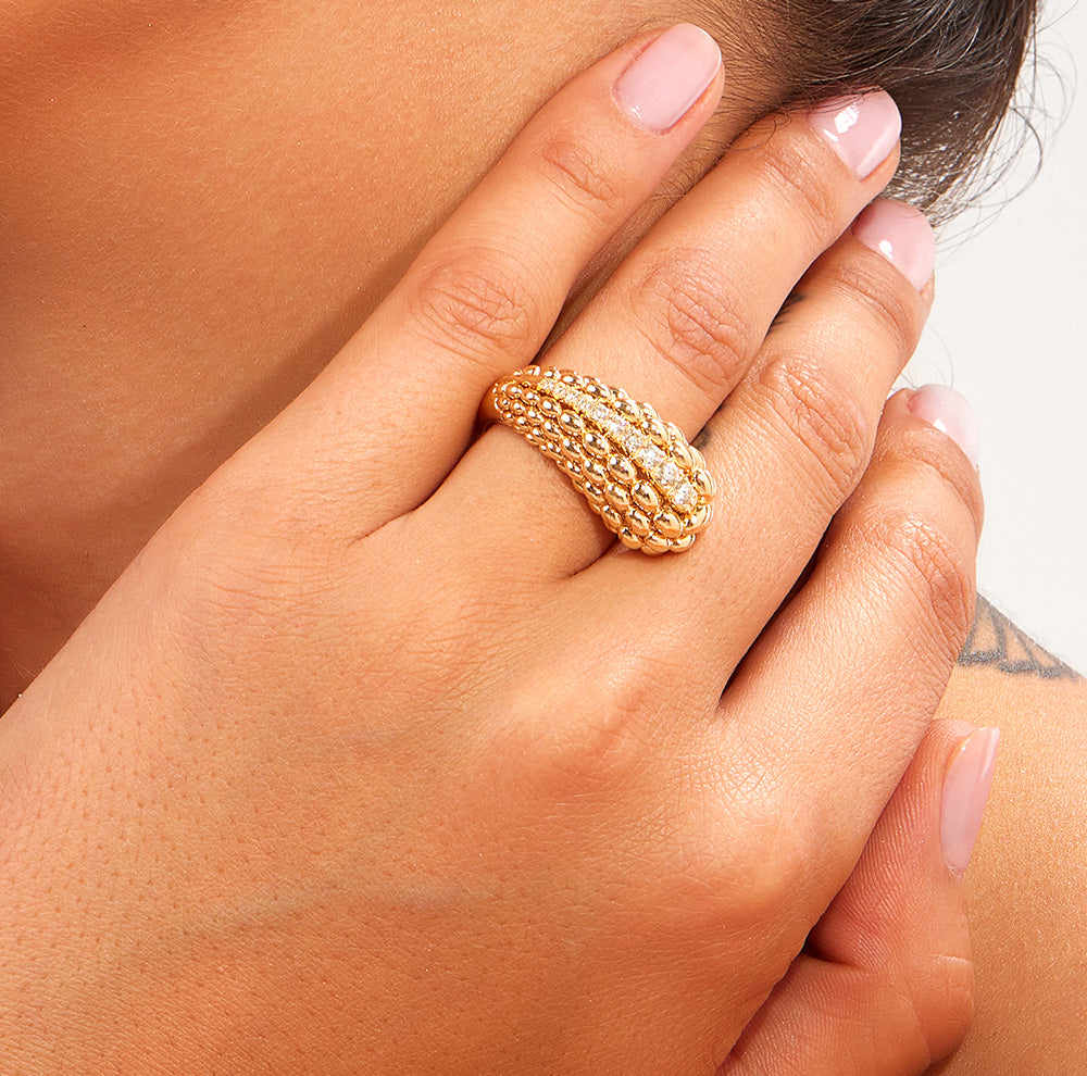 SOLEGIRA YELLOW GOLD MEDIUM RING