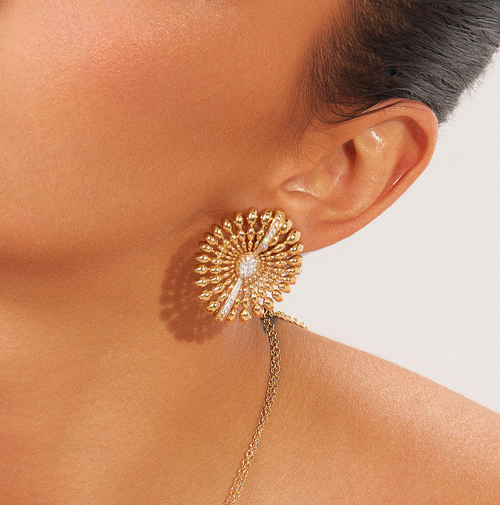 SOLEGIRA YELLOW GOLD ROUND BIG EARRINGS