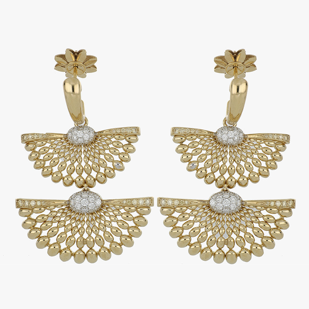 SOLEGIRA YELLOW GOLD DOUBLE EARRINGS