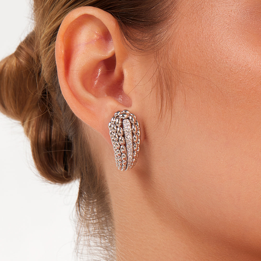 SOLEGIRA WHITE GOLD EARRINGS