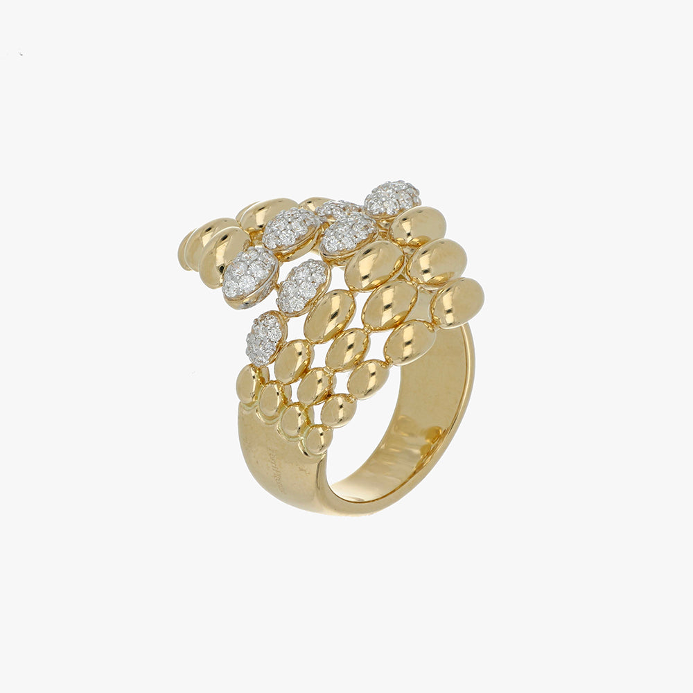 SOLEGIRA YELLOW GOLD DIAMONDS SMALL RING