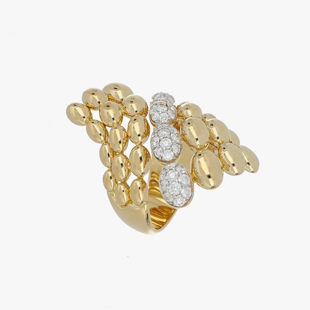 SOLEGIRA YELLOW GOLD DIAMONDS BIG RING