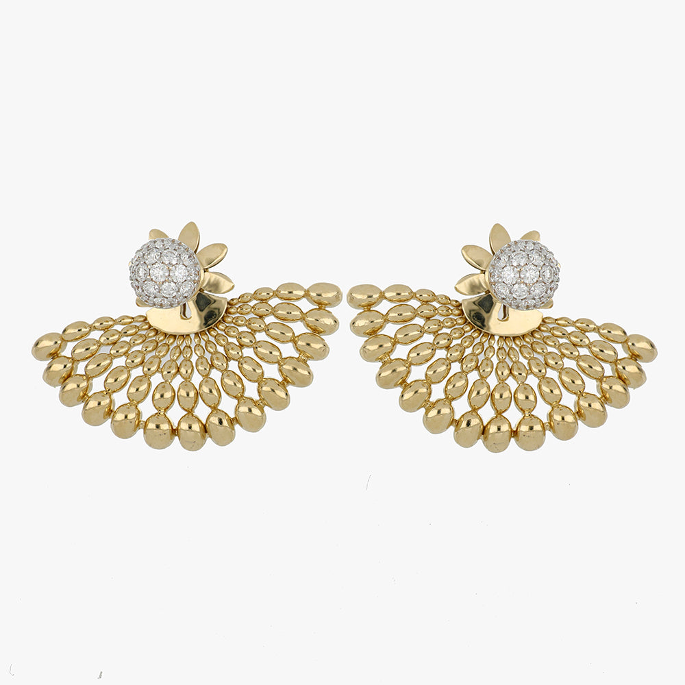 SOLEGIRA YELLOW GOLD BACK&FORTH EARRINGS