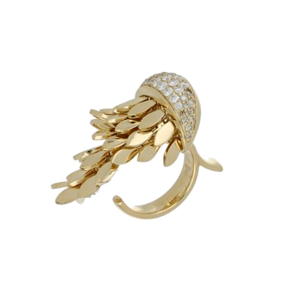 SPETTINATO YELLOW GOLD PINKY RING