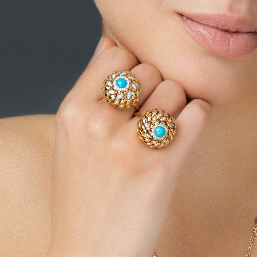 TWIST TWIST TURQUOISE RING