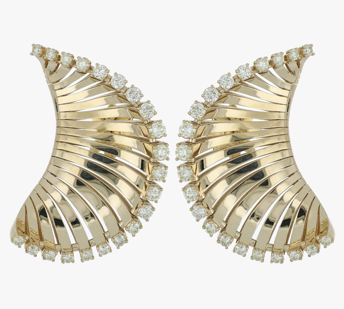 VITO VENTAGLIO YELLOW GOLD BIG EARRINGS