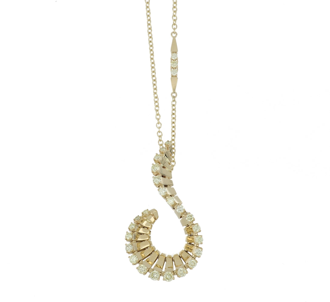 VITO CURLY YELLOW GOLD PENDANT