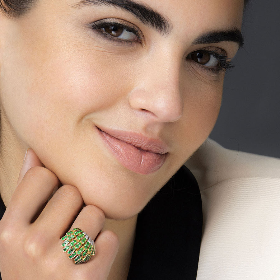 WATERFALL RING TSAVORITE