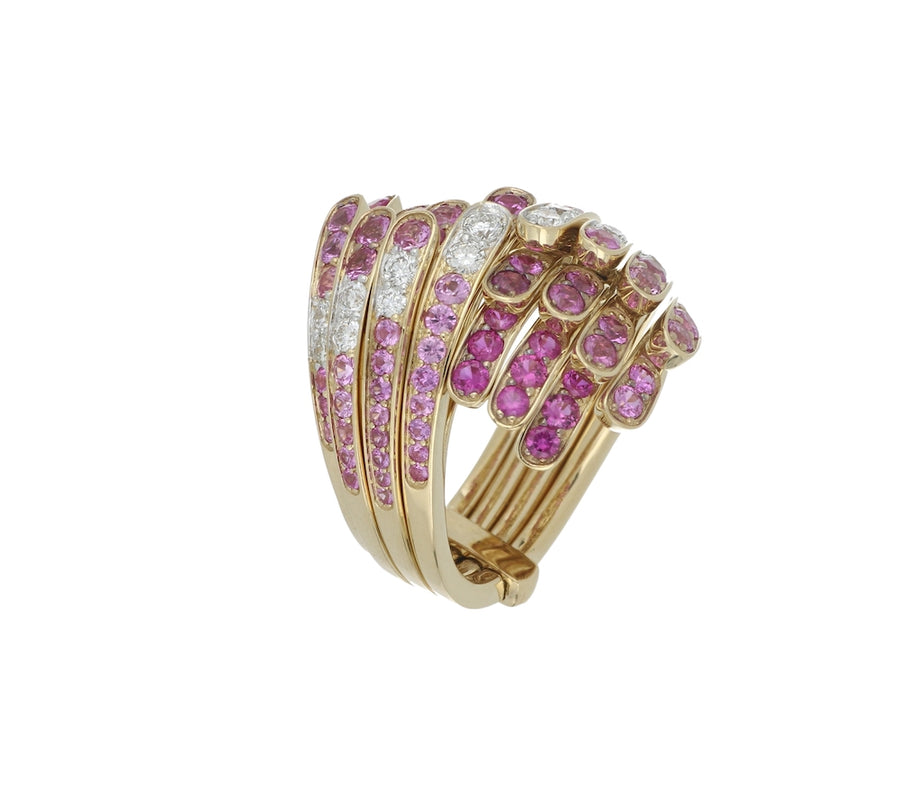 WATERFALL PINK SAPPHIRES RING