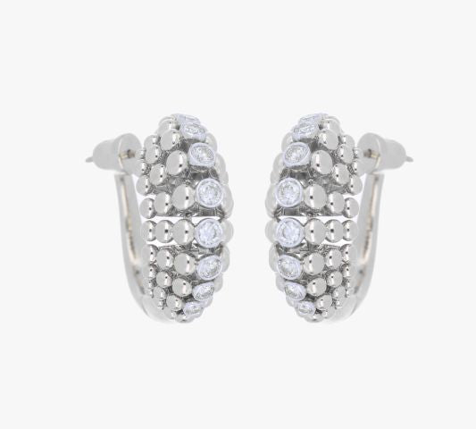 BUBBLES HOOP WHITE GOLD EARRINGS