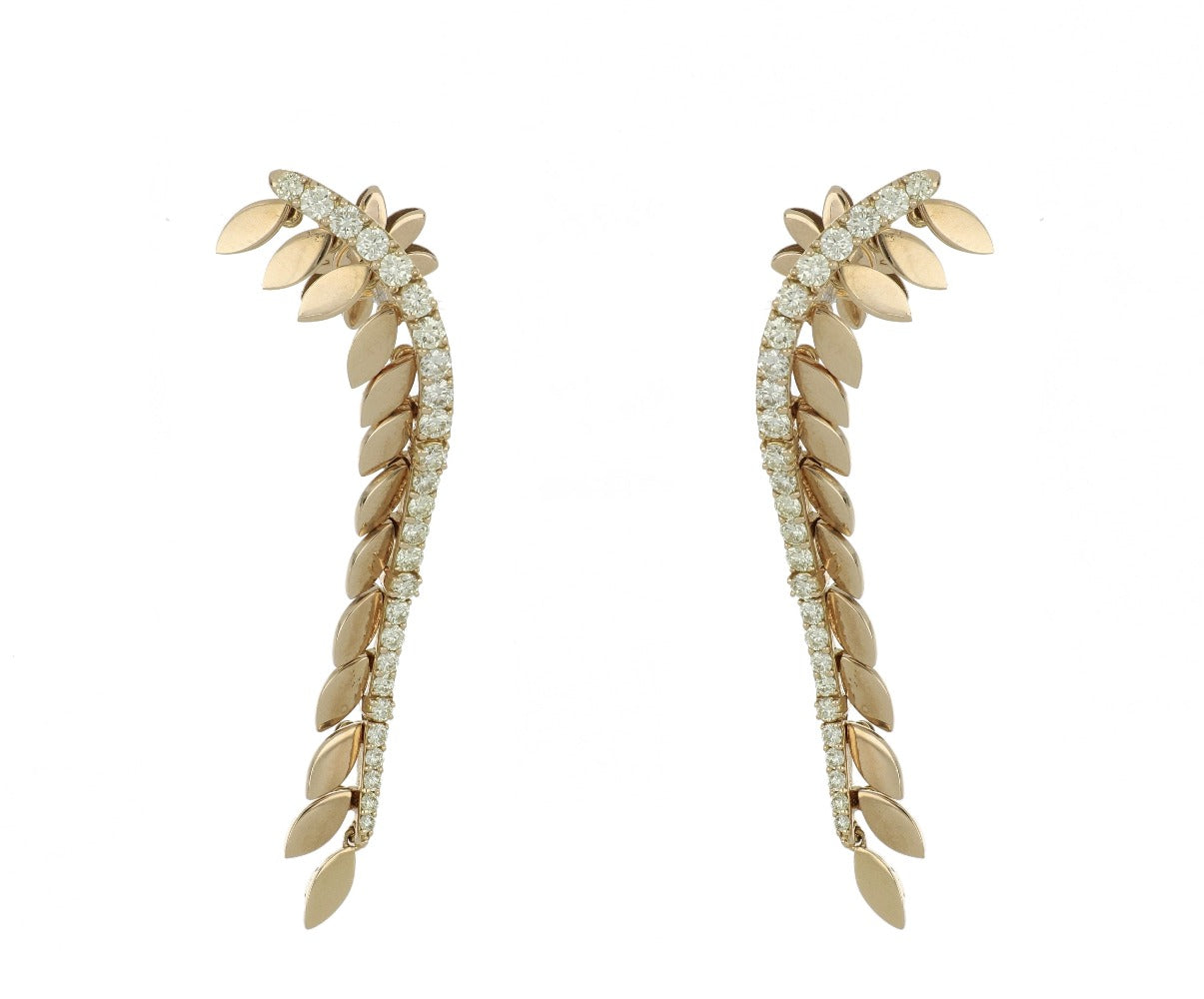 SPETTINATO LONG ROSE GOLD EARRINGS