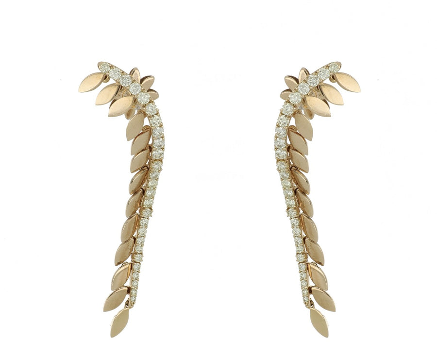 SPETTINATO LONG ROSE GOLD EARRINGS