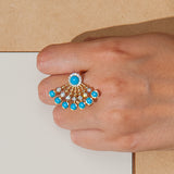 BUBBLES RAGGI YELLOW GOLD AND TURQUOISE RING