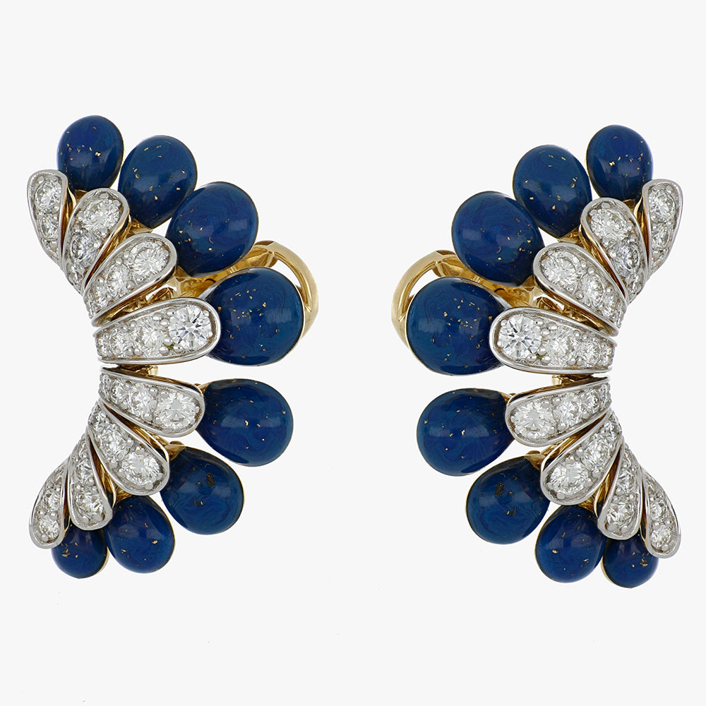 ALLEGRA BLUE ENAMEL EARRINGS