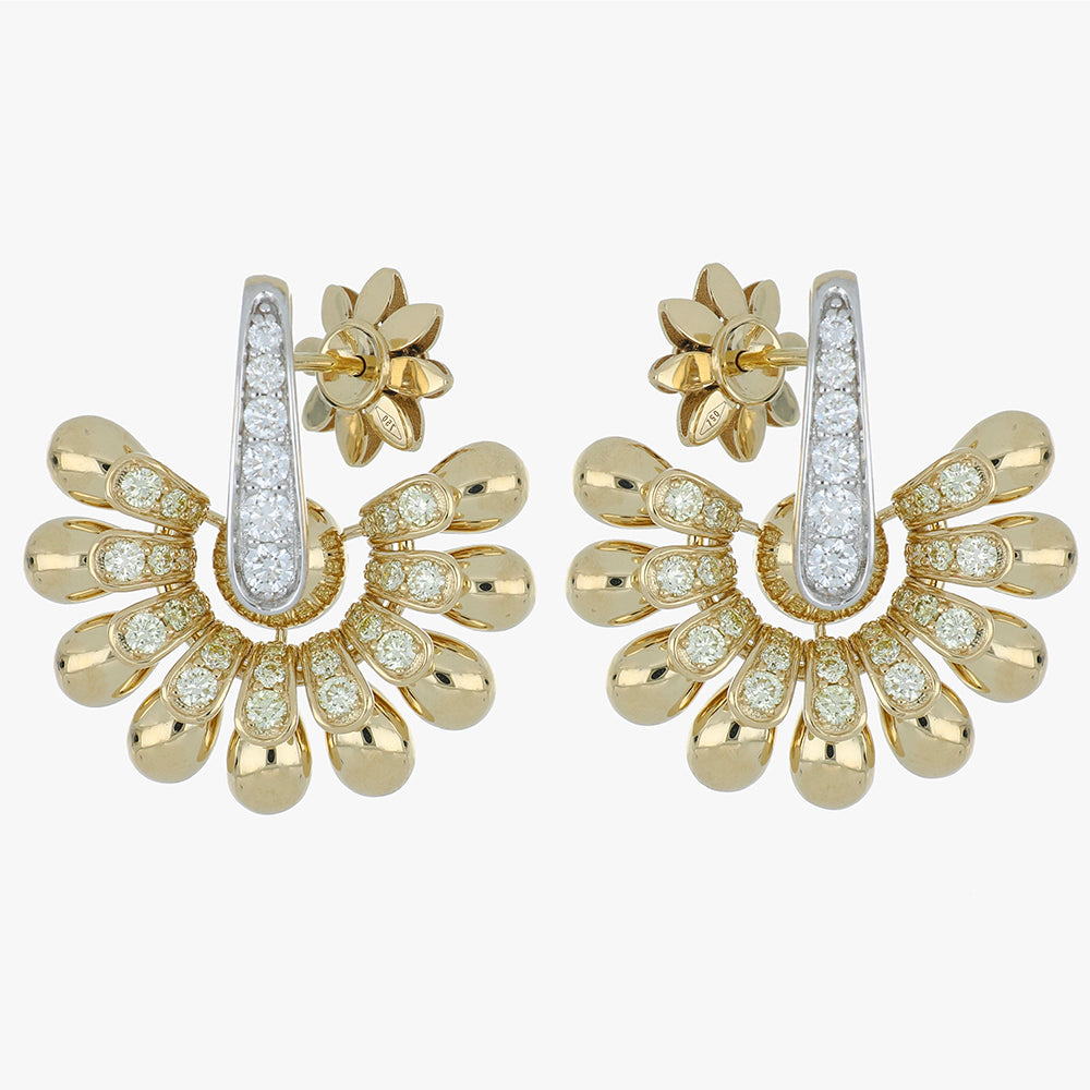 ALLEGRA YELLOW GOLD FLOWER EARRINGS