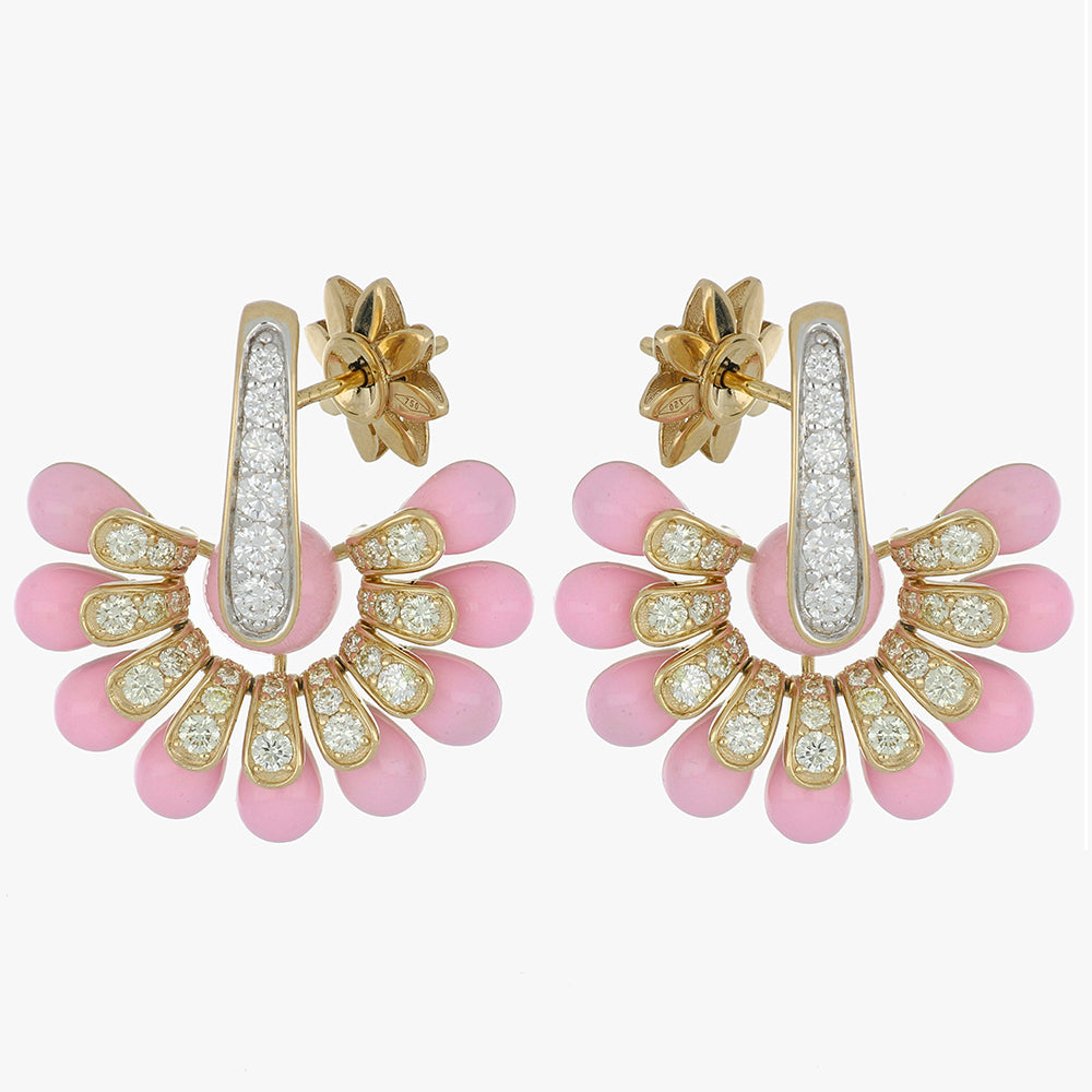 ALLEGRA PINK ENAMEL FLOWER EARRINGS