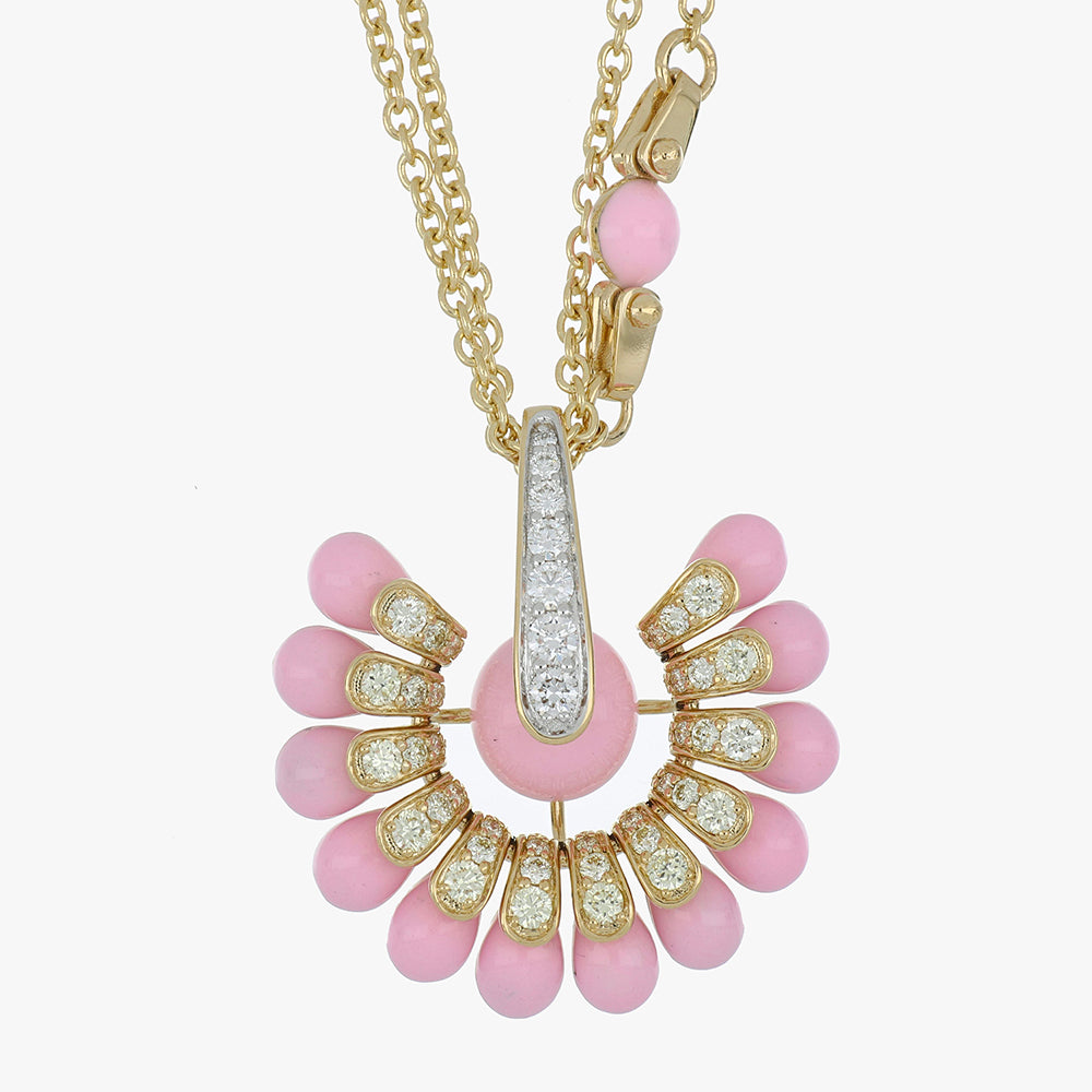 ALLEGRA PINK ENAMEL FLOWER PENDANT