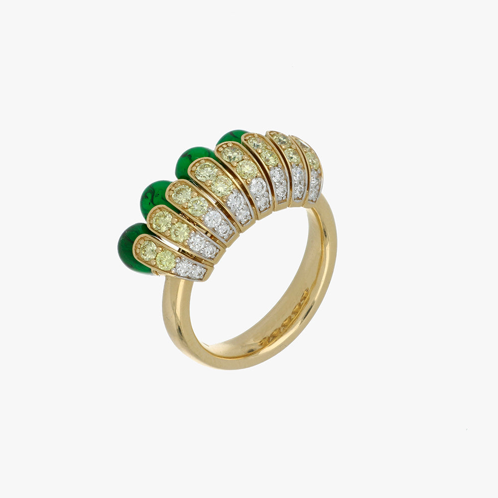 ALLEGRA SMALL GREEN ENAMEL RING