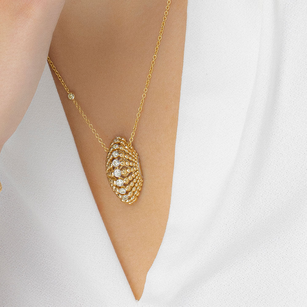 BUBBLES YELLOW GOLD PENDANT