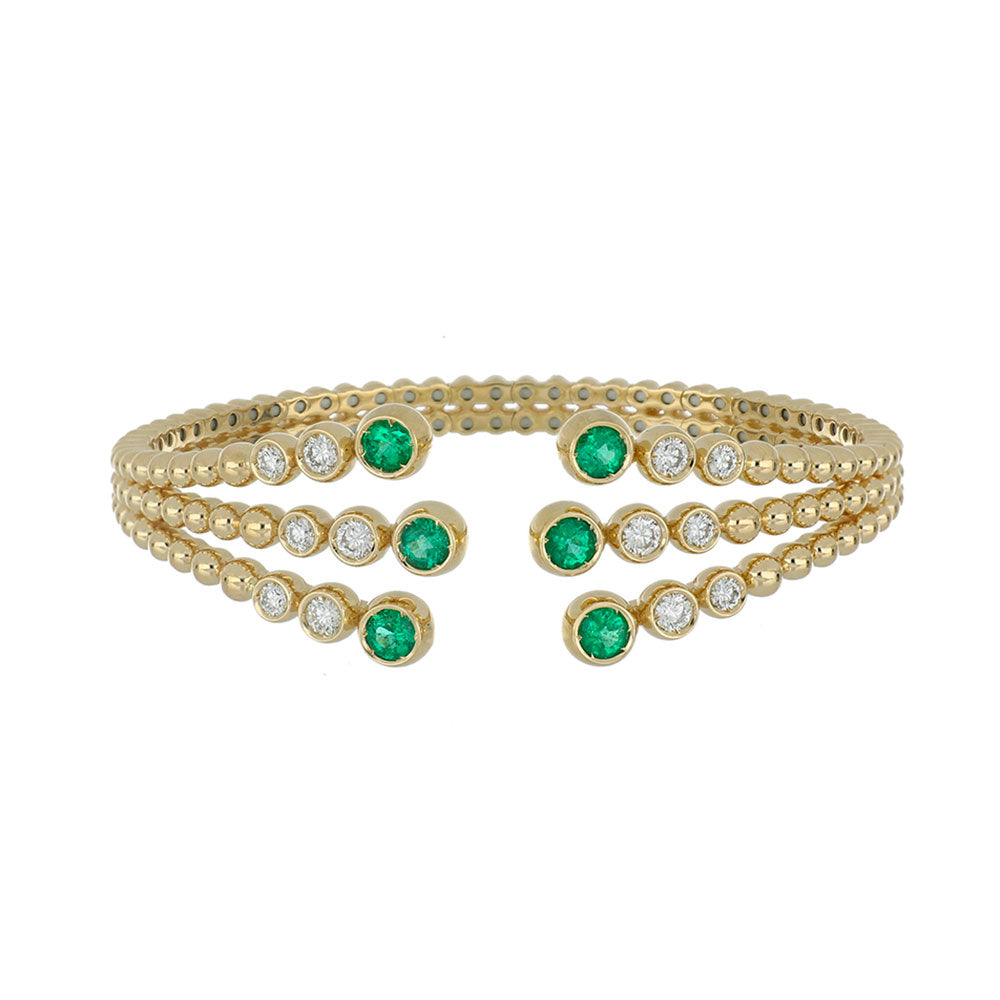 BUBBLES RAGGI YELLOW GOLD AND EMERALD BRACELET