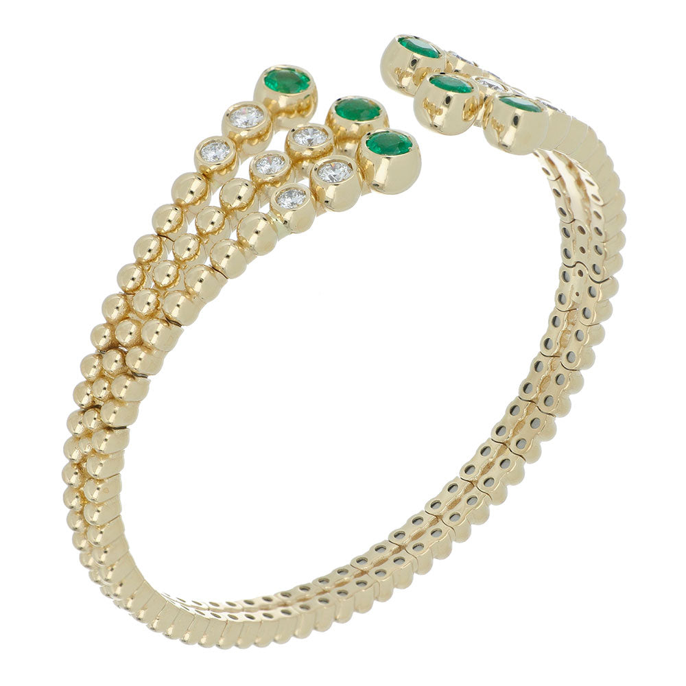 BUBBLES RAGGI YELLOW GOLD AND EMERALD BRACELET