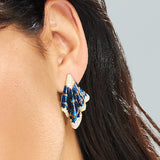 FOULARD BLUE NAVY DIAMOND EARRINGS
