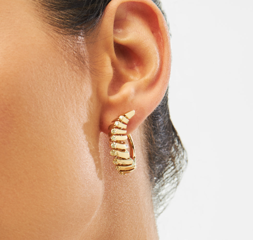 SOFFIO HOOP YELLOW GOLD EARRINGS