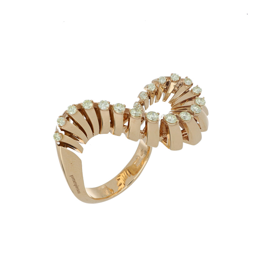 SOFFIO CURLY ROSE GOLD RING