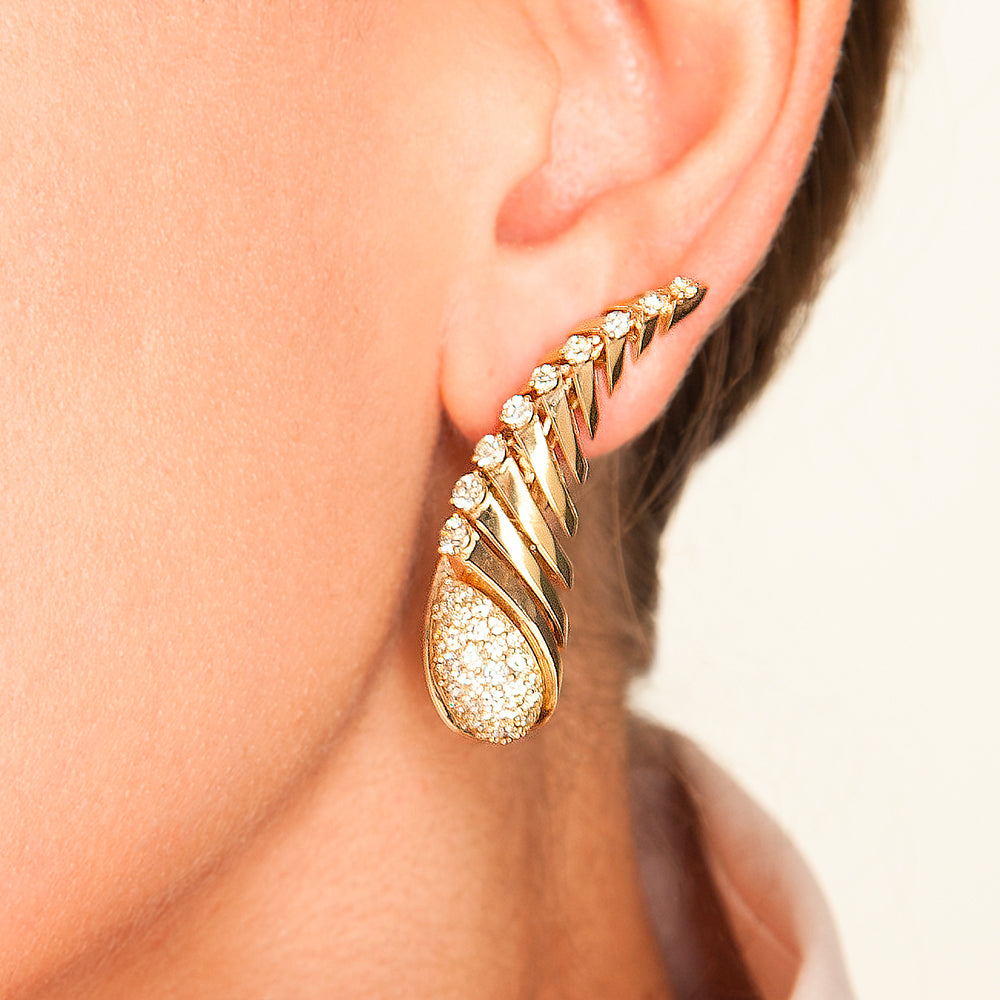 SOFFIO SNAKE YELLOW GOLD EARRINGS