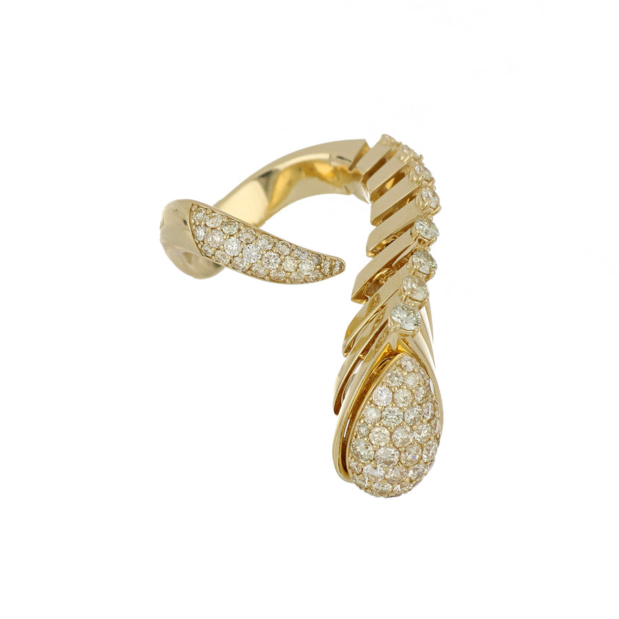 SOFFIO SNAKE YELLOW GOLD RING