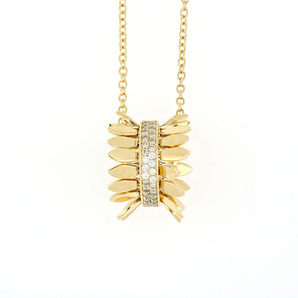 SPETTINATO YELLOW GOLD PENDANT