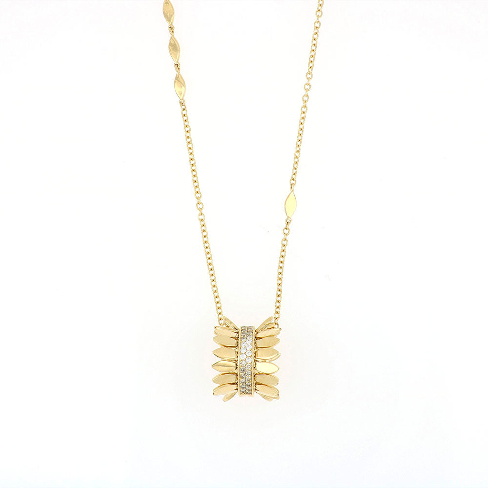 SPETTINATO YELLOW GOLD PENDANT