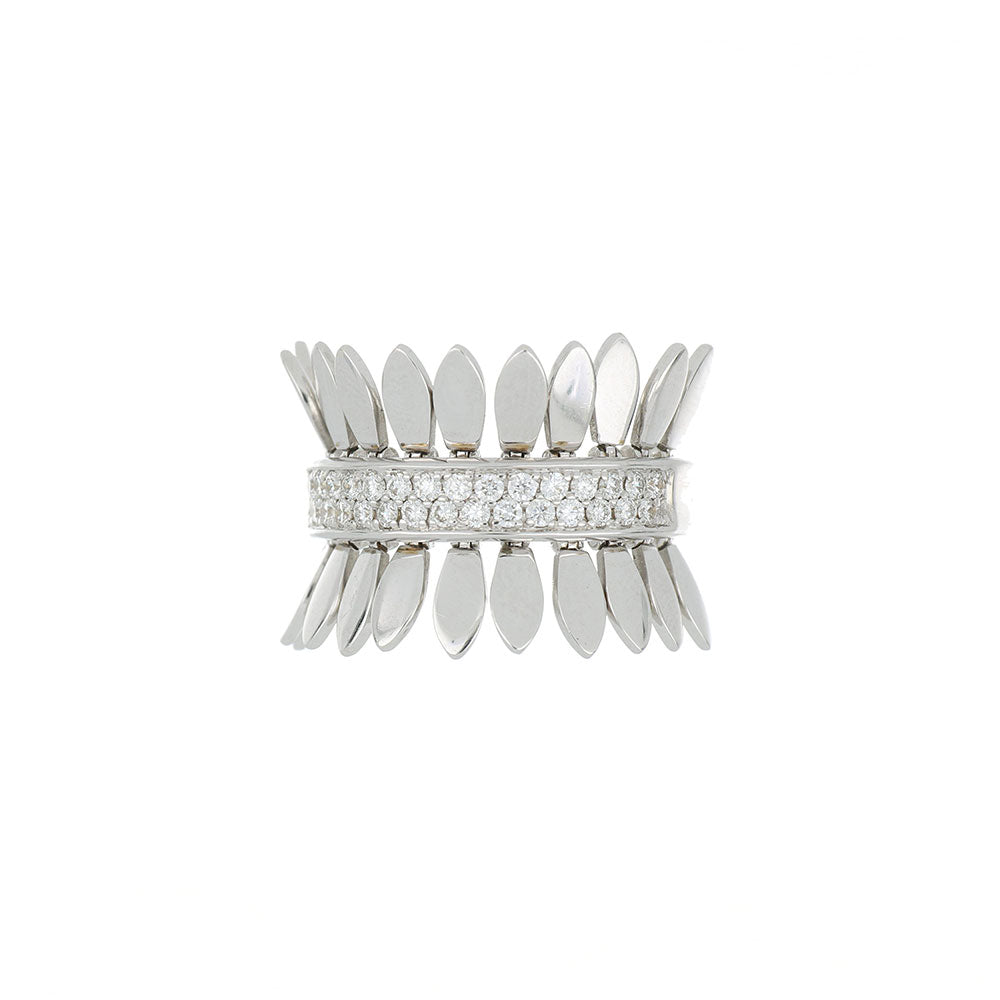 SPETTINATO WHITE GOLD RING