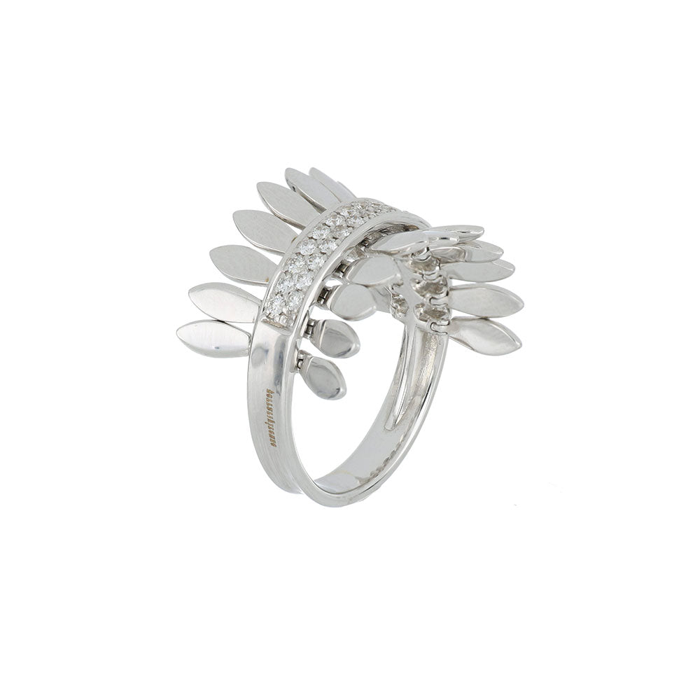 SPETTINATO WHITE GOLD RING