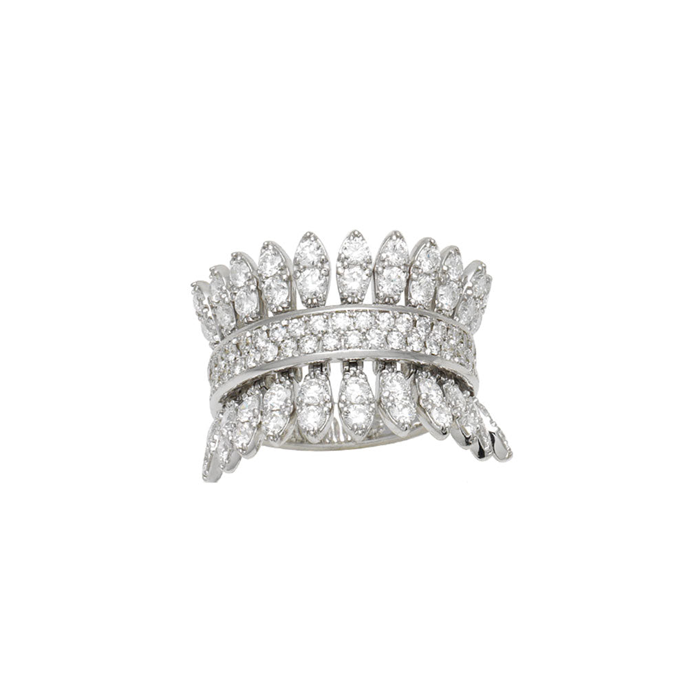 SPETTINATO WHITE GOLD PAVÉ RING