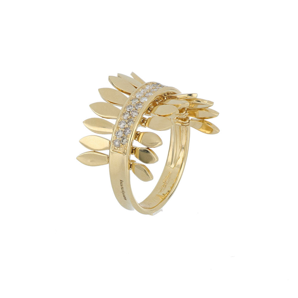 SPETTINATO YELLOW GOLD RING