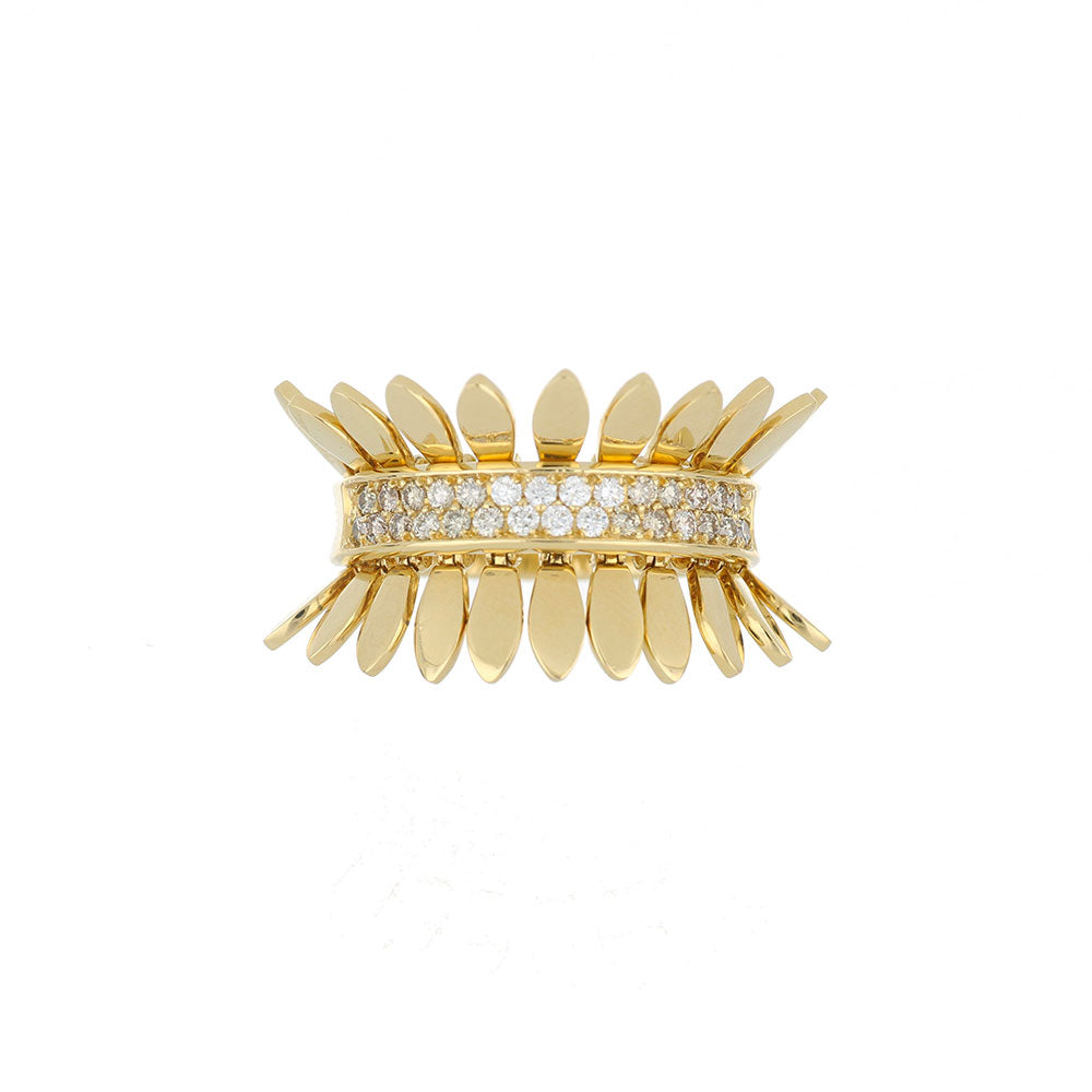 SPETTINATO YELLOW GOLD RING